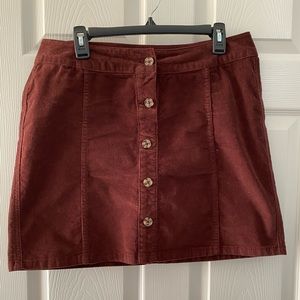 Burgundy Corduroy Skirt